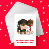 Christmas Card with Dachshund Dog 01