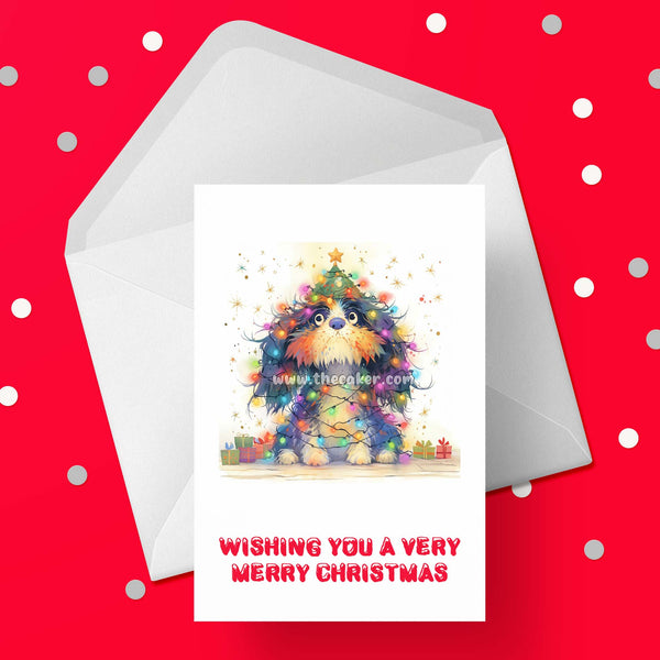 Christmas Card with Cute Cartoon Dog 04