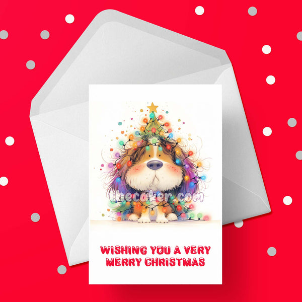 Christmas Card with Cute Cartoon Dog 06