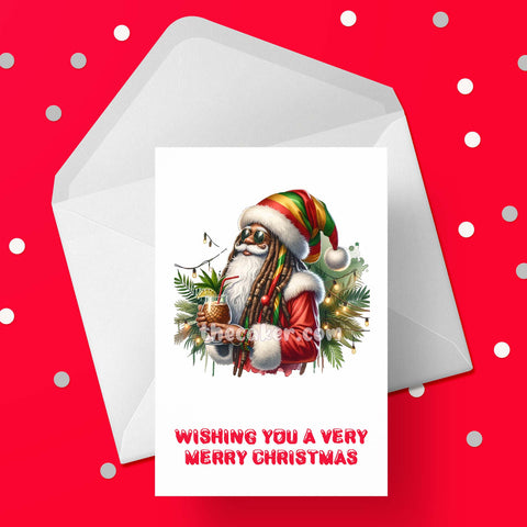 Black Santa Christmas Card