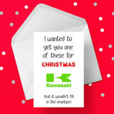 Funny Christmas Card with Kawasaki