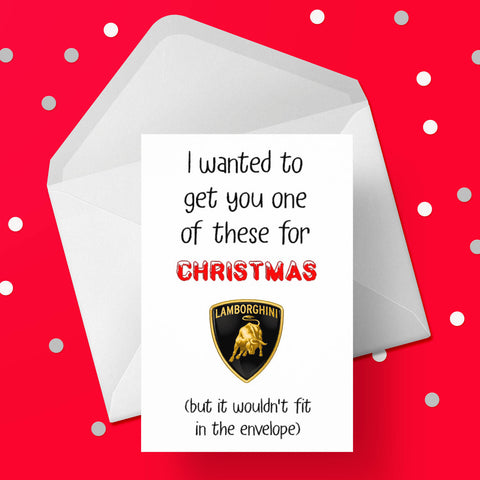 Funny Christmas Card with Lamborghini
