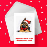 Christmas Card with German Shepherd Dog