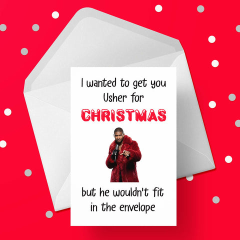 Funny Christmas Card with Usher