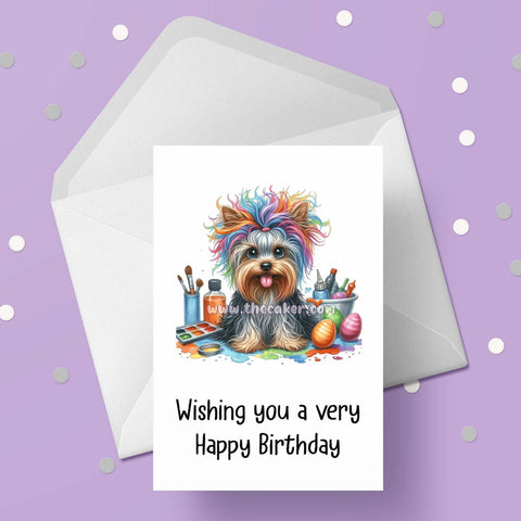 Yorkshire Terrier Birthday Card 03 - Yorkie Dog