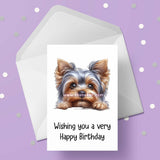 Yorkshire Terrier Birthday Card 04 - Yorkie Dog