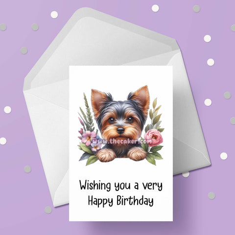 Yorkshire Terrier Birthday Card 05 - Yorkie Dog