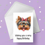 Yorkshire Terrier Birthday Card 06 - Yorkie Dog