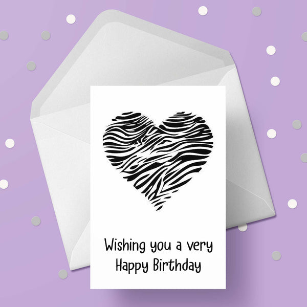 Zebra Print Birthday Card