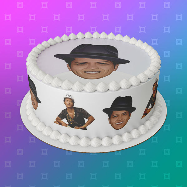 Bruno Mars 01 Edible Icing Cake Topper or Ribbon