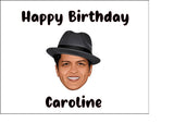 Bruno Mars 01 Edible Icing Cake Topper or Ribbon