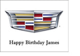 Cadillac Logo Edible Icing Cake Topper or Ribbon