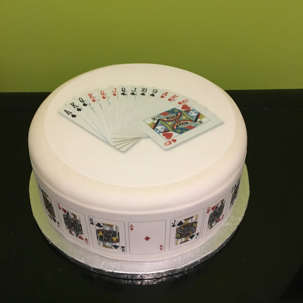 Playing Cards 03 Edible Icing Cake Topper or Ribbon