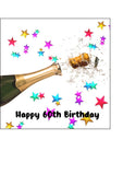 Champagne Bottle 01 Edible Icing Cake Topper or Ribbon