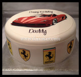 Ferrari Racing Car Edible Icing Cake Topper 01