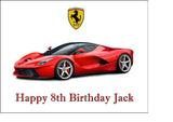 Ferrari Racing Car Edible Icing Cake Topper 02