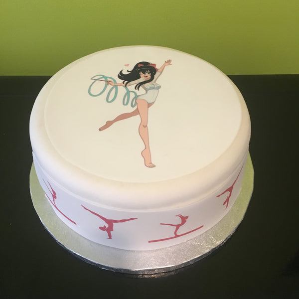 Gymnastics Edible Icing Cake Topper 01