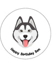 Husky Dog 05 Edible Icing Cake Topper or Ribbon