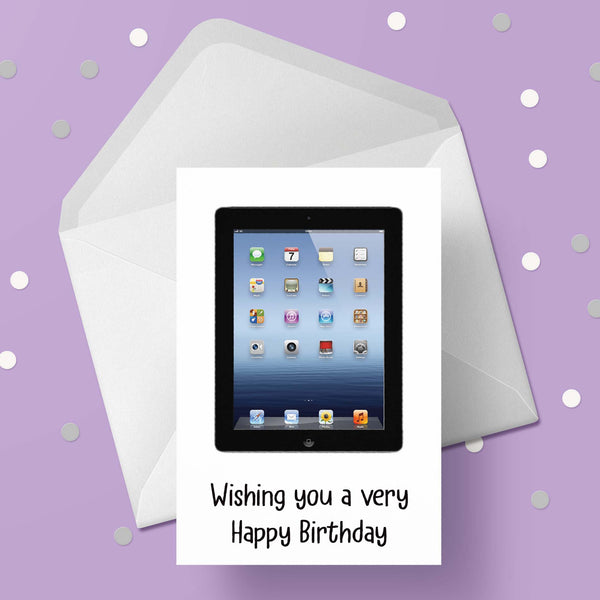 iPad Birthday Card - Black Frame