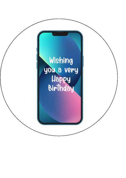 iPhone 13 Edible Icing Cake Topper or Ribbon