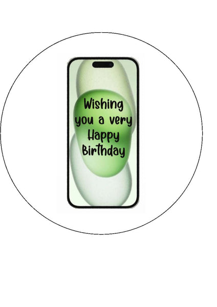 iPhone 15 Edible Icing Cake Topper or Ribbon