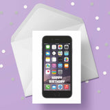 Black iPhone Birthday Card