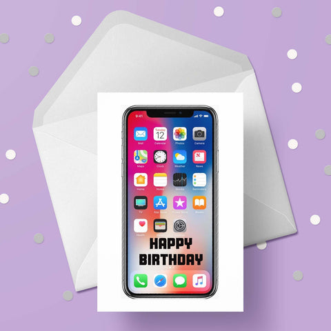 iPhone X Birthday Card