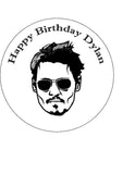 Johnny Depp Edible Icing Cake Topper or Ribbon