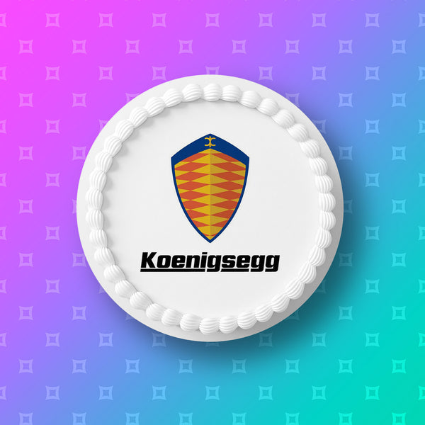 Koenigsegg Logo Car Edible Icing Cake Topper