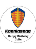 Koenigsegg Logo Car Edible Icing Cake Topper