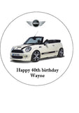 Mini Car (White) Edible Icing Cake Topper 01