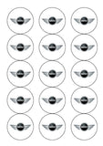 Mini Car Logo Edible Icing Cake Topper or Ribbon