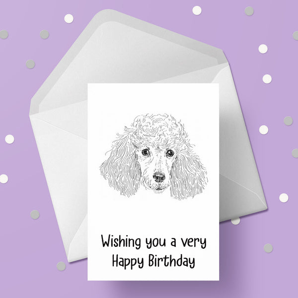Poodle 01 Birthday Card