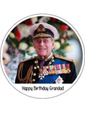 Prince Philip Edible Icing Cake Topper or Ribbon