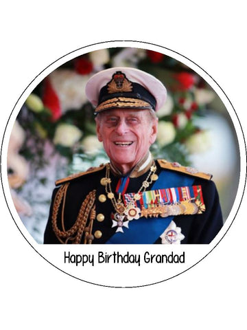 Prince Philip Edible Icing Cake Topper or Ribbon