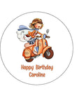 Scooter 05 Edible Icing Cake Topper or Ribbon