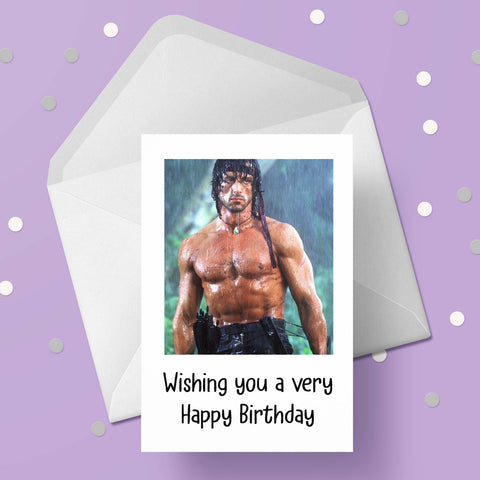 Sylvester Stallone 02 Birthday Card - Rambo