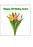 Tulip Flowers Edible Icing Cake Topper