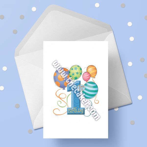 1st Birthday Card for Boys 01