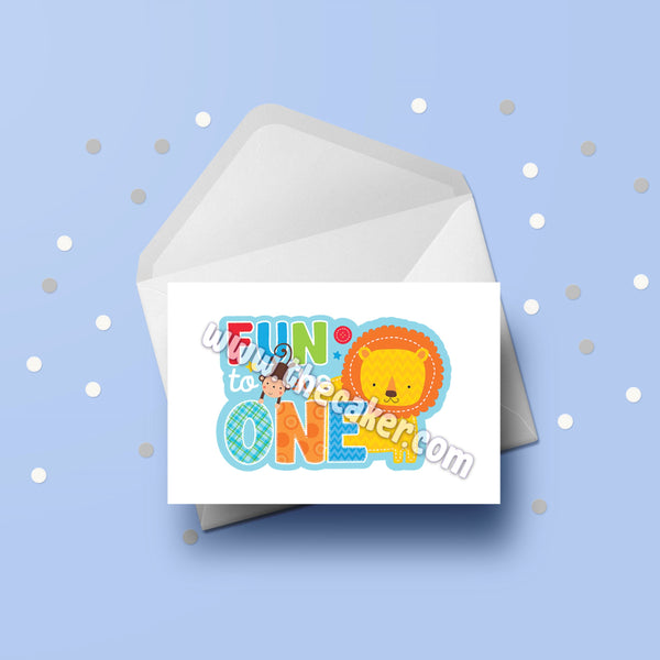 1st Birthday Card for Boys - Fun to be one (02)