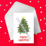 Weed Christmas Card 04 - Bud Leaf Tree