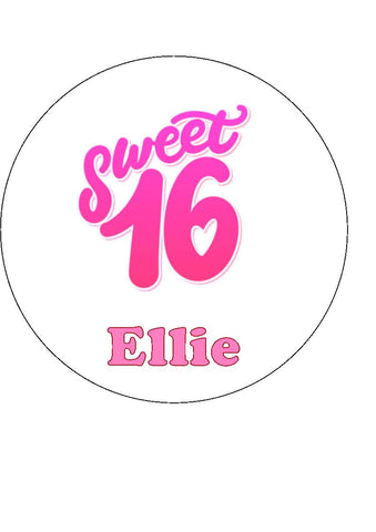 16th Birthday Edible Icing Cake Topper 01