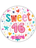 Sweet 16 Edible Icing Cake Topper