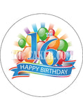 16th Birthday Edible Icing Cake Topper 03 - Male