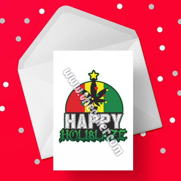 Weed Christmas Card 05 - Happy Holiblaze Card