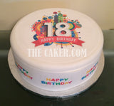 18th Birthday Edible Icing Cake Topper 03