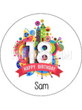 18th Birthday Edible Icing Cake Topper 03