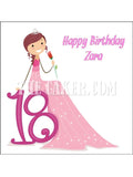 18th Birthday Edible Icing Cake Topper 02 for girls