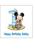 1st Birthday Mickey Mouse Edible Icing Cake Topper or Ribbon