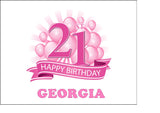 21st Birthday Edible Icing Cake Topper 03 - Female